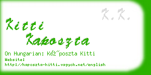 kitti kaposzta business card